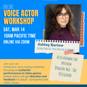 VO Workshop with Ashley Barlow!