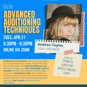 Advanced Auditioning Techniques with Andrea Toyias!