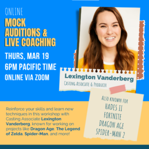 Mock Auditions & Live Coaching with Lexington Vanderberg!