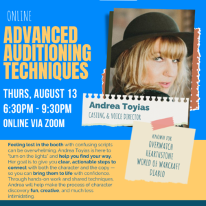 Advanced Auditioning Techniques with Andrea Toyias!