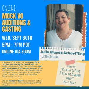 Mock Auditions & Casting with Julia Bianco Schoeffling!