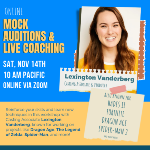 Mock Auditions & Live Coaching with Lexington Vanderberg!
